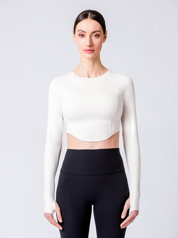 BLOOM LONG SLEEVE TEE, CREAM