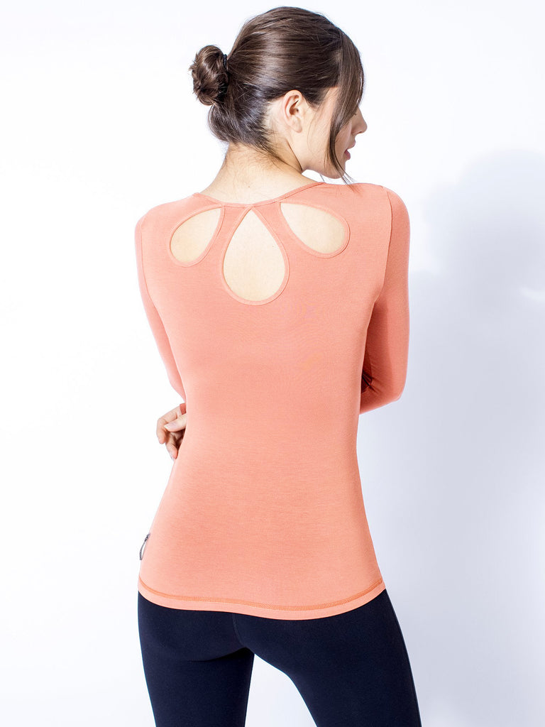 PETAL LONG SLEEVE TEE, PEACH