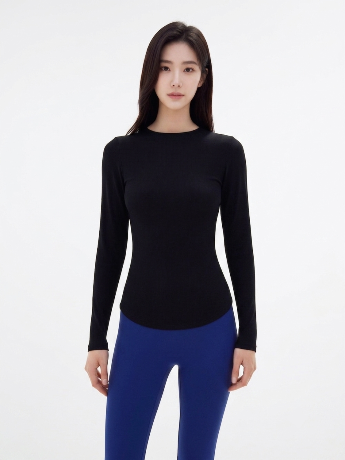 BASE SHAPE LONG SLEEVE TEE, BLACK
