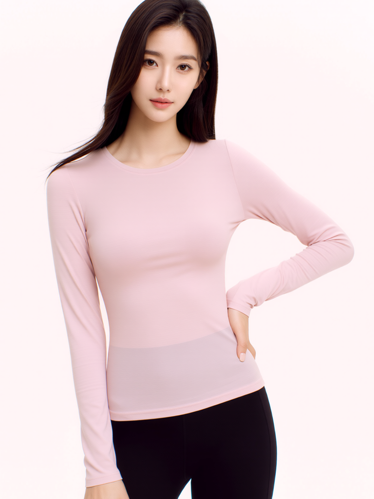 BASE SHAPE LONG SLEEVE TEE, PINK