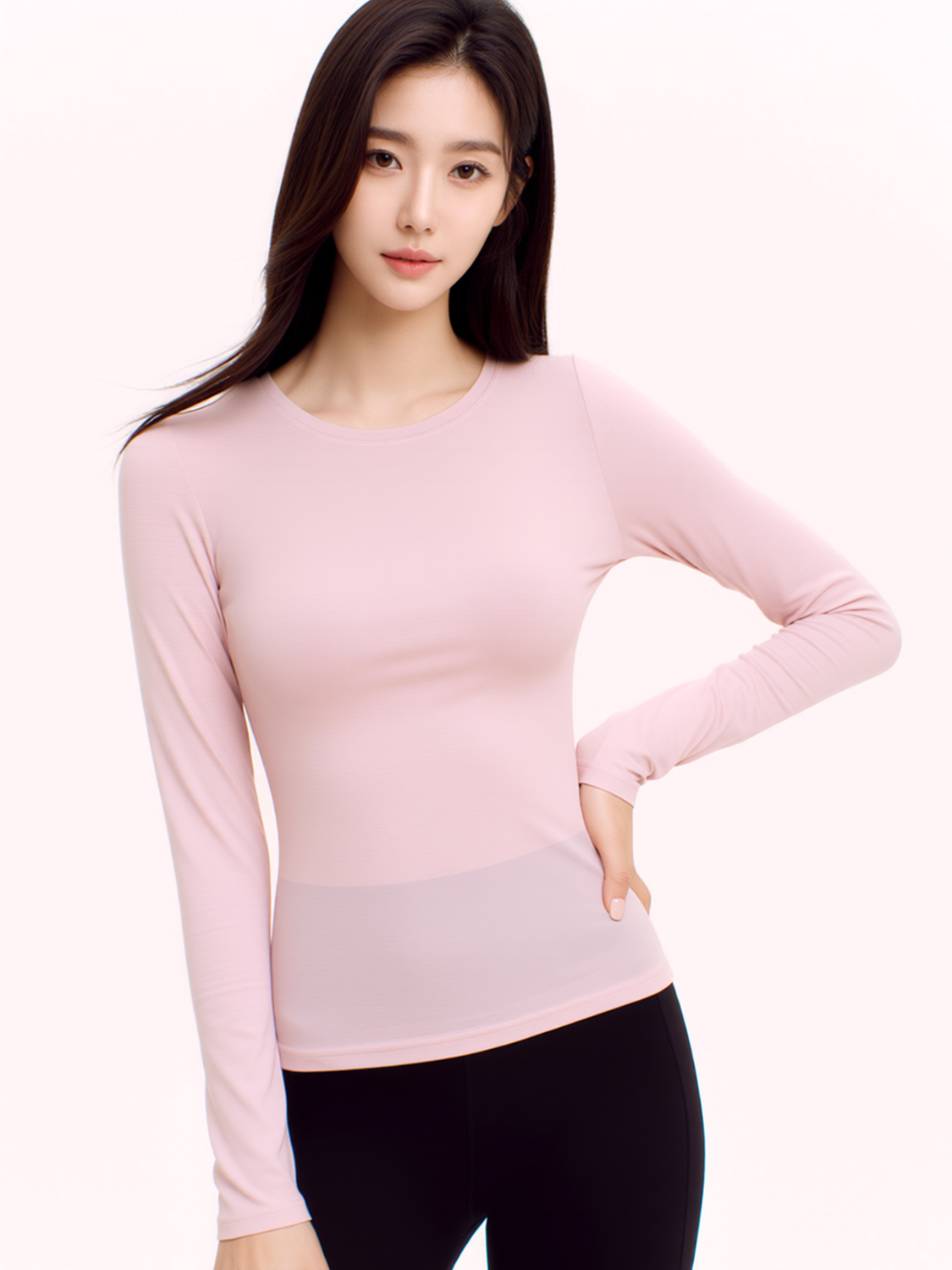 BASE SHAPE LONG SLEEVE TEE, PINK