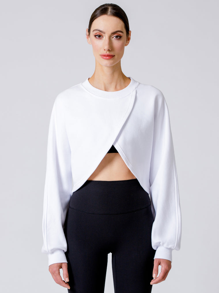 LOTUS LAYER SWEATSHIRT, WHITE