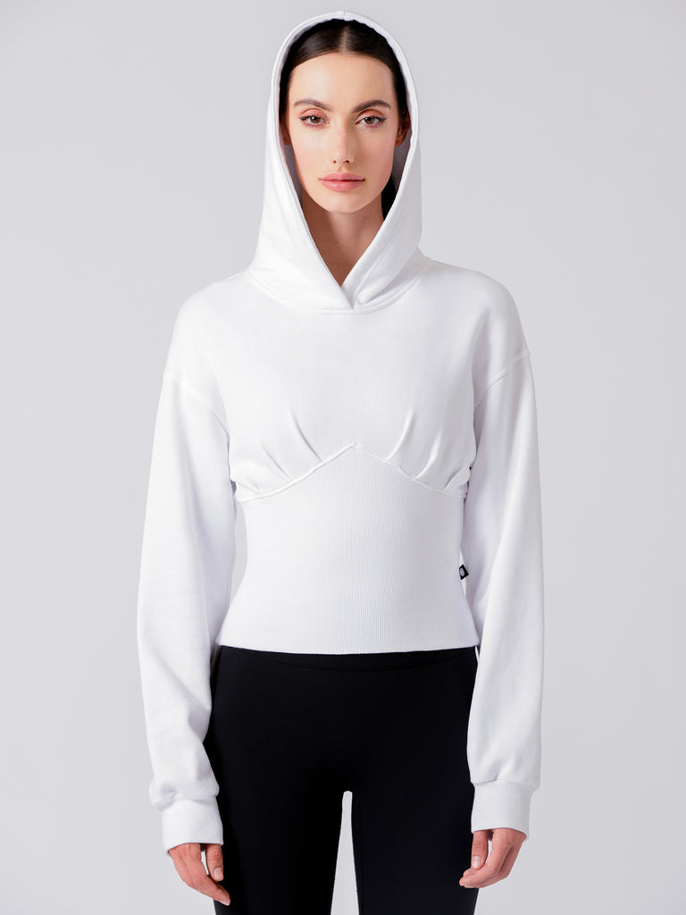 DEVI CORSET HOODIE, WHITE