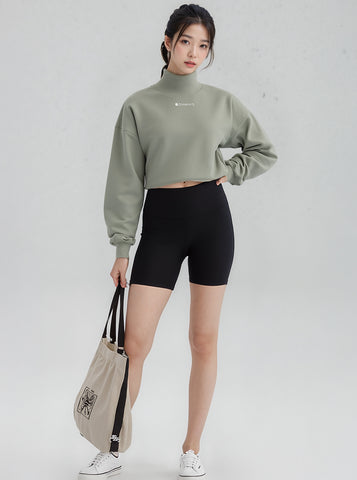 CT MOCK NECK SWEATSHIRT, GREEN
