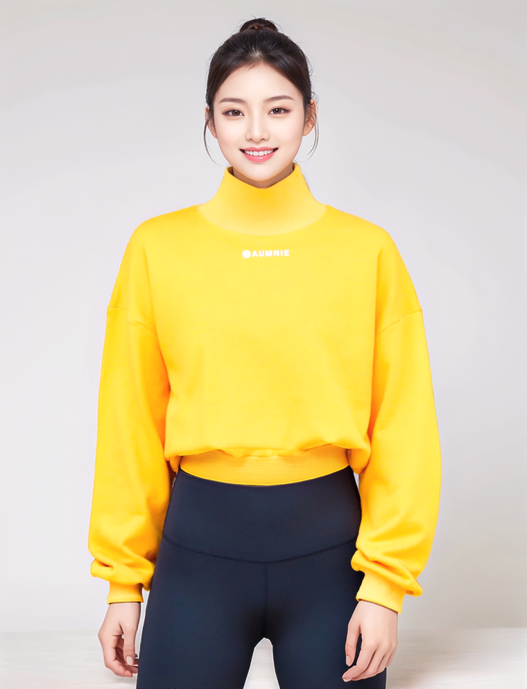 CT MOCK NECK SWEATSHIRT, YELLOW