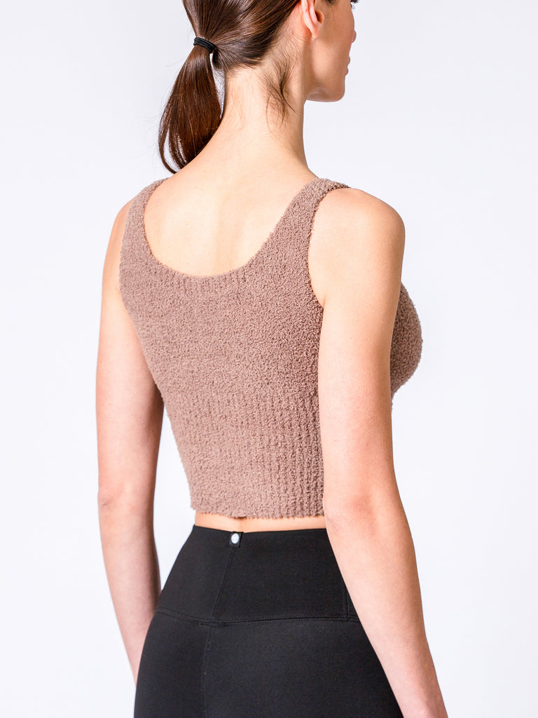 VEGAN WOOL TEDDY TANK, MOCHA