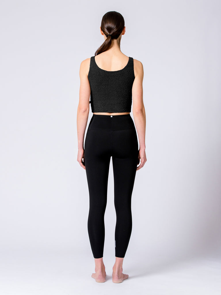 VEGAN WOOL TEDDY TANK, BLACK