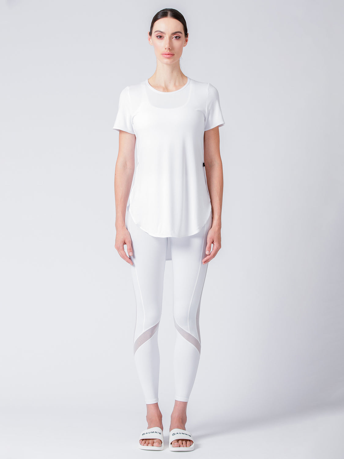 HI LO SIDE SPLIT TEE, WHITE