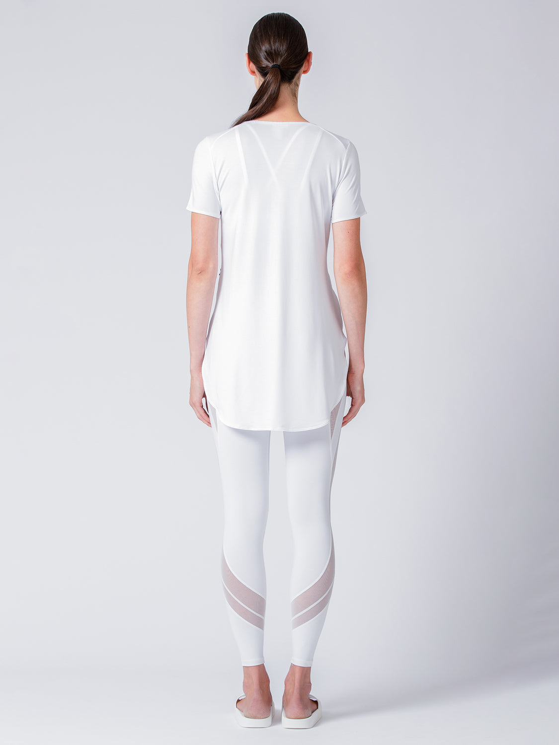 HI LO SIDE SPLIT TEE, WHITE