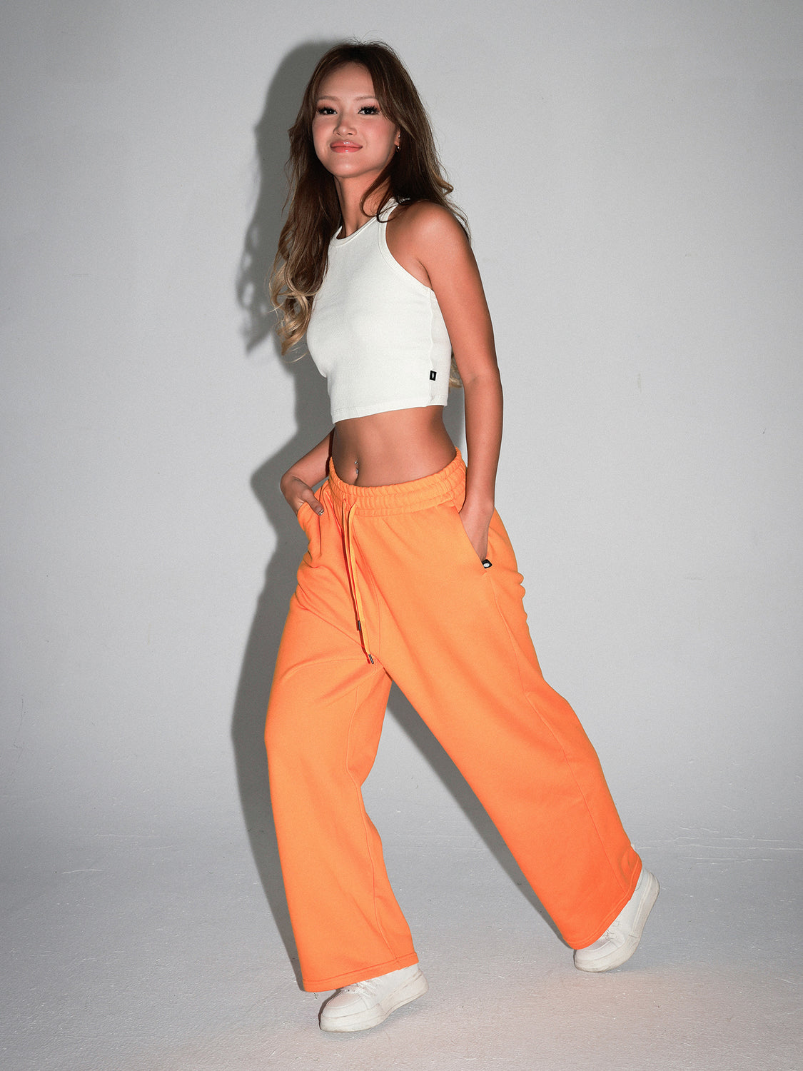 URBAN WIDE LEG SWEATPANTS, YELLOW