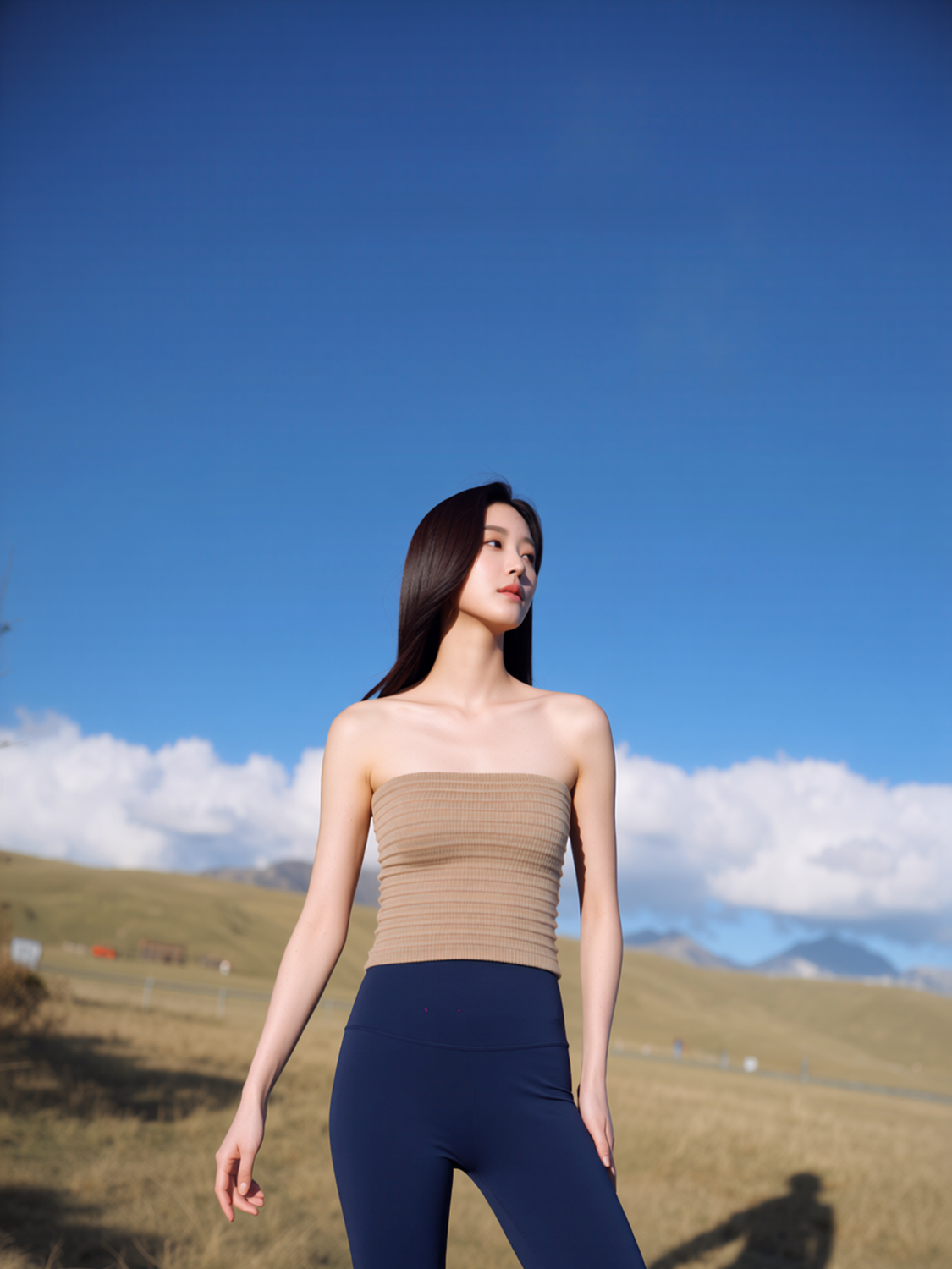 TRAVEL & LEISURE KNITTED BANDEAU TOP, SANDSTONE