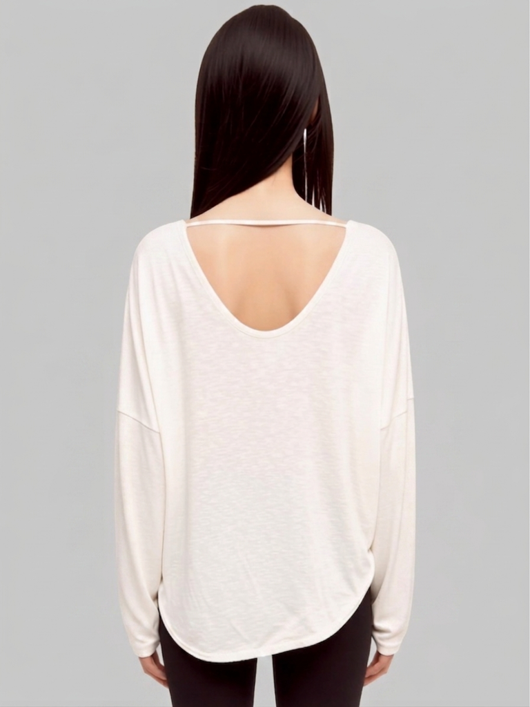 ELEGANCE SIDE SPLIT TEE, WHITE