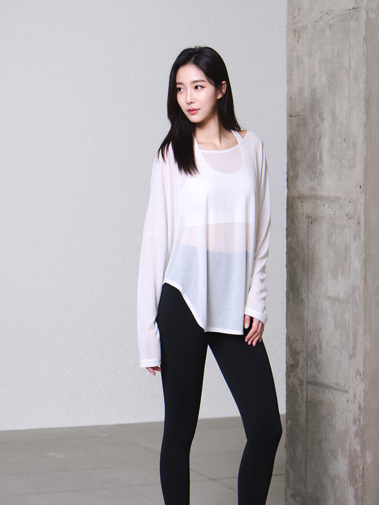 ELEGANCE SIDE SPLIT TEE, WHITE