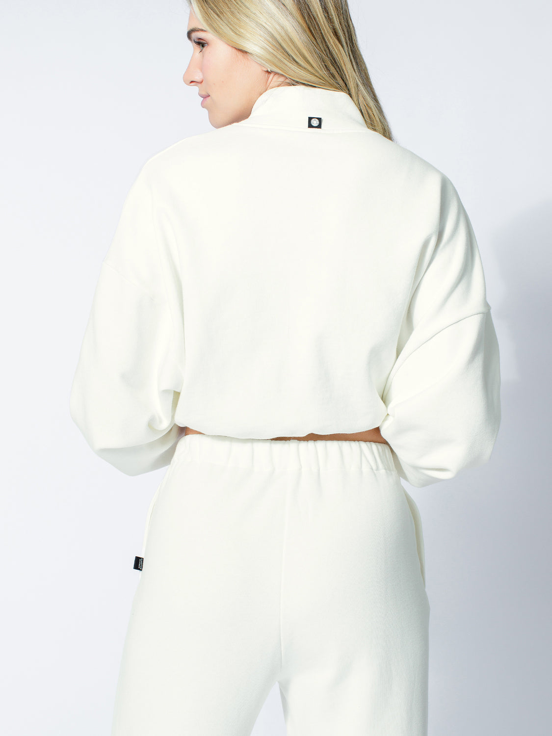 CT COTTON HALF ZIP SWEATSHIRT, OFF-WHITE