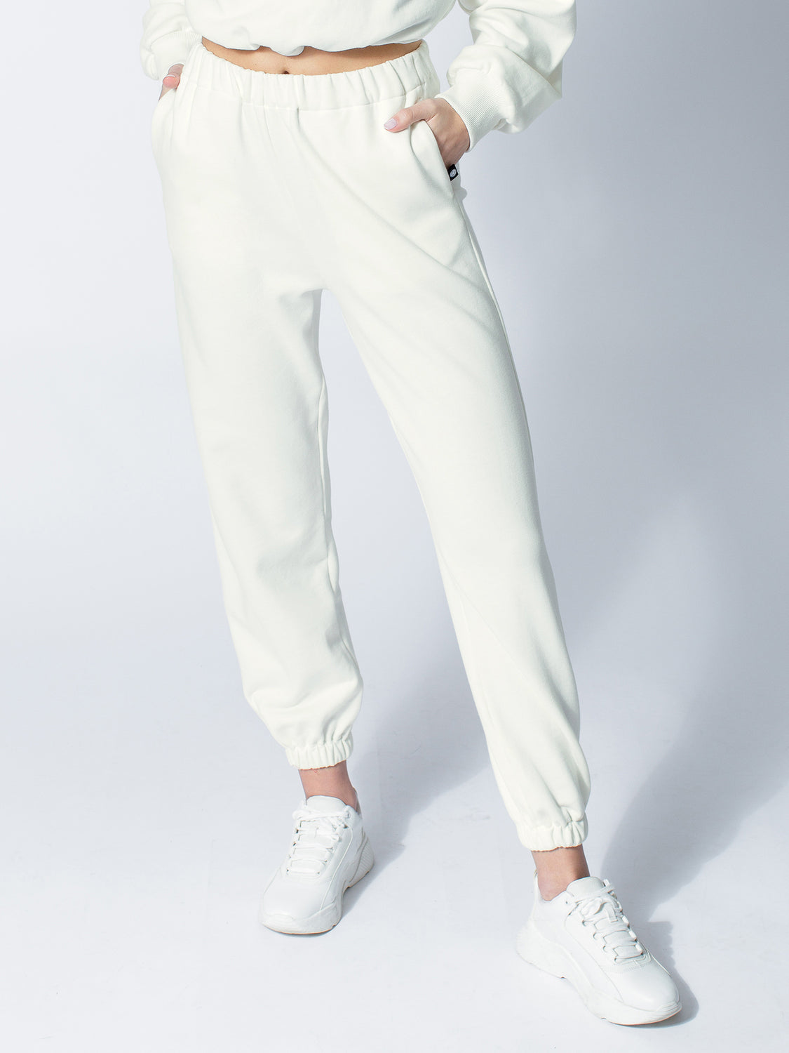 CT COTTON HALF ZIP SWEATSHIRT, OFF-WHITE