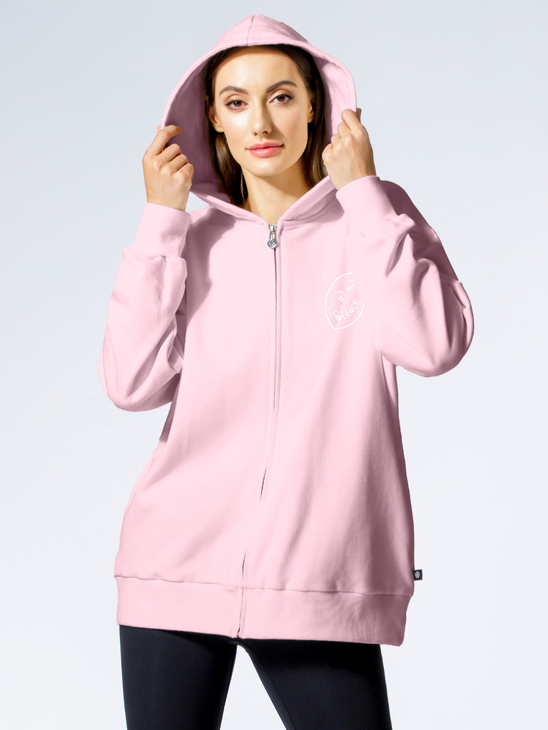 HAPPY GLOW ZIP HOODIE, PINK