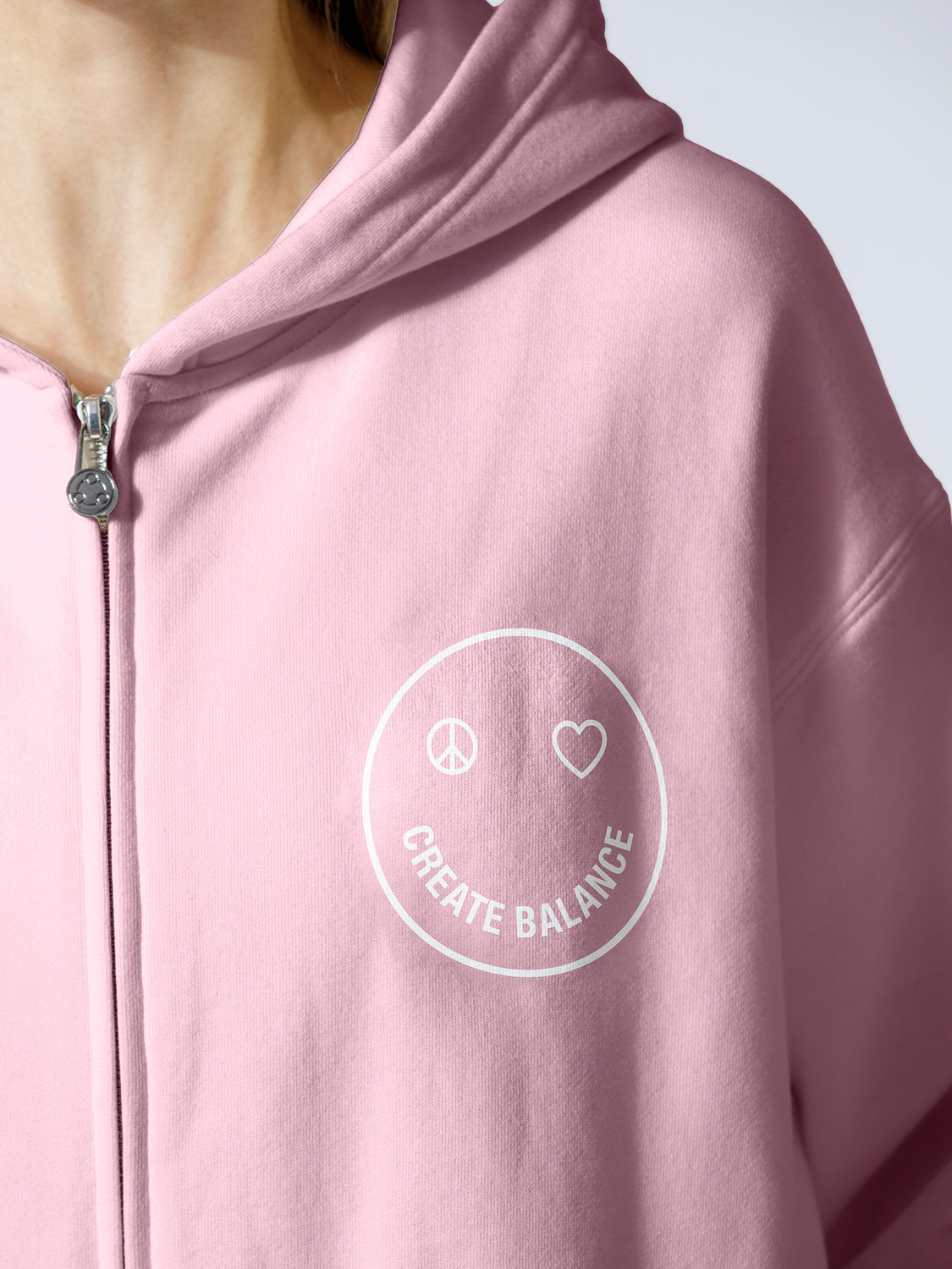 HAPPY GLOW ZIP HOODIE, PINK