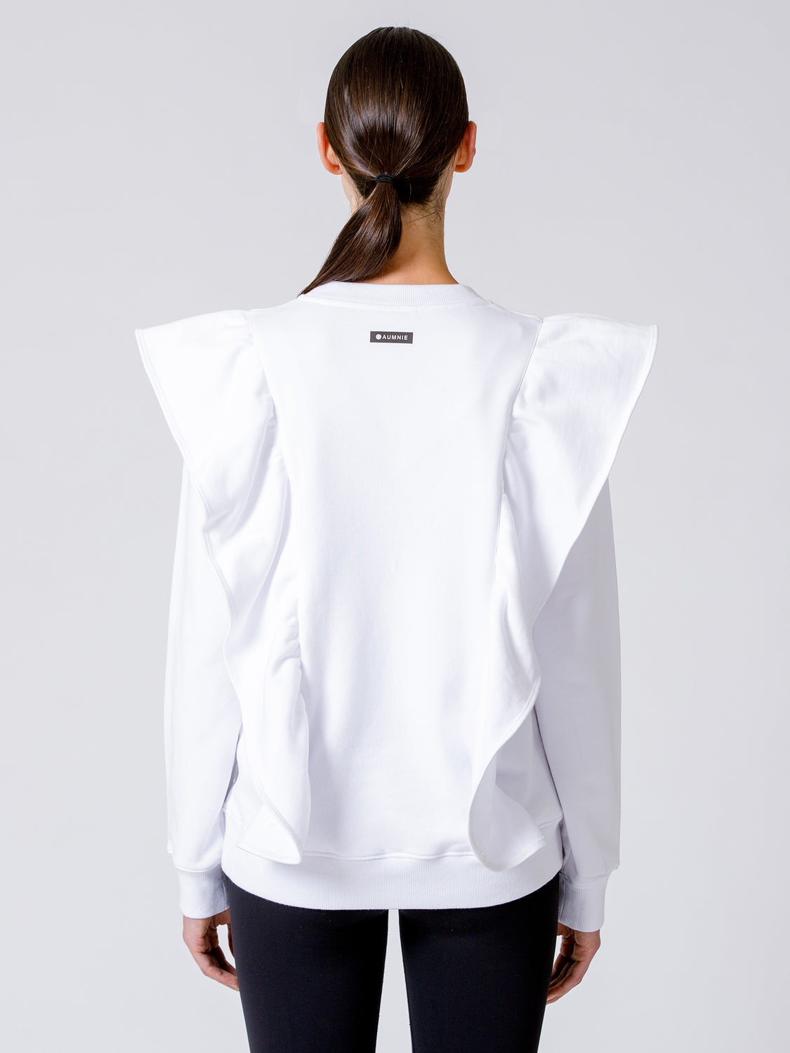 EMPOWER RUFFLED SWEATSHIRT, WHITE