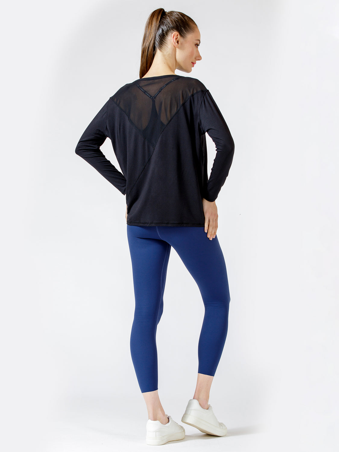 MESH BACK RELAXED TEE, BLACK/BLACK MESH