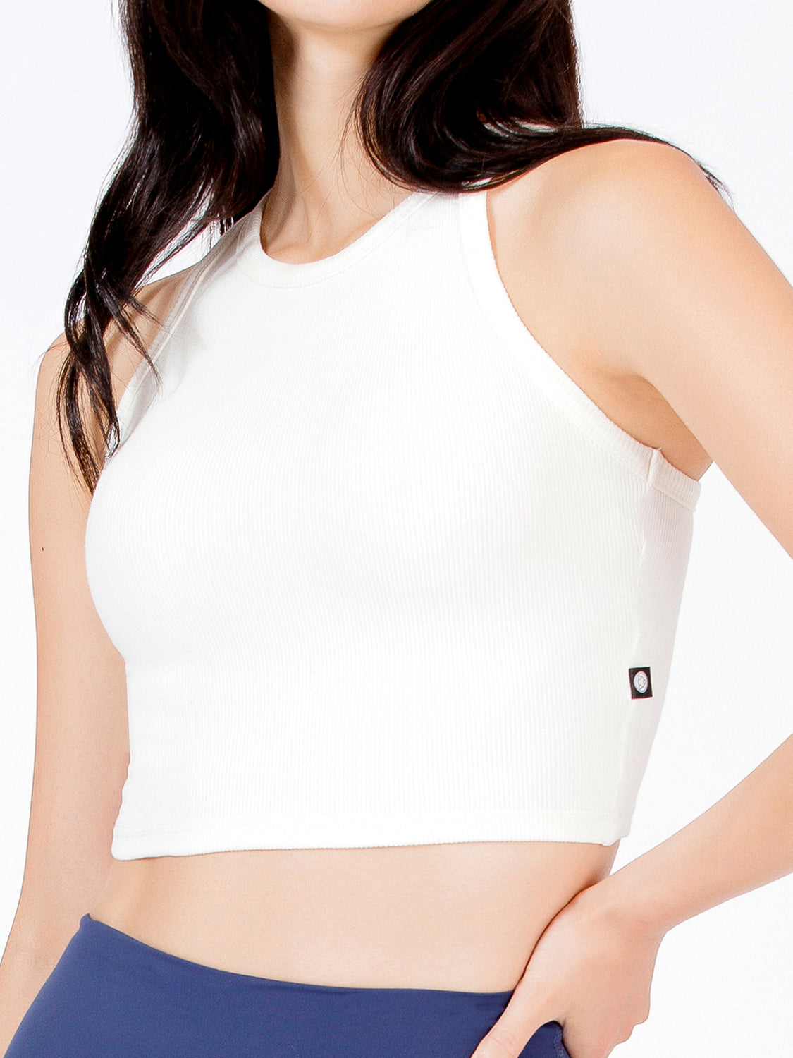 EVERYDAY RIBBED CROPPED SINGLET, BEIGE