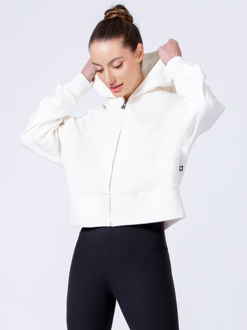 CLASSIC ZIP HOODIE, WHITE
